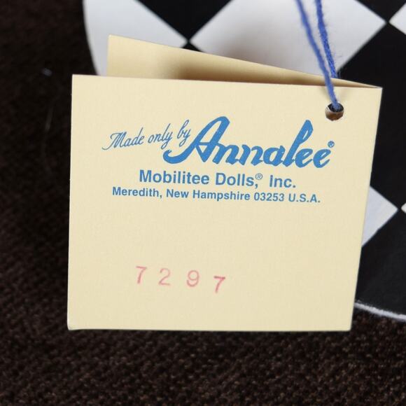 Annalee Mobilitee 9" Doll Vintage 1998 Gingerbreadman Red Striped Apron Chef Hat - Picture 8 of 10
